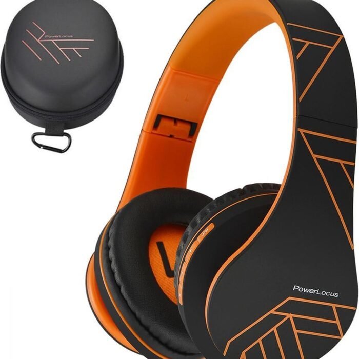 PowerLocus P2 - Draadloze Over-Ear Koptelefoon Inklapbaar - Bluetooth Hoofdtelefoon - Met microfoon – Headphone - Micro SD mode – Incl. Carry Case – Oranje