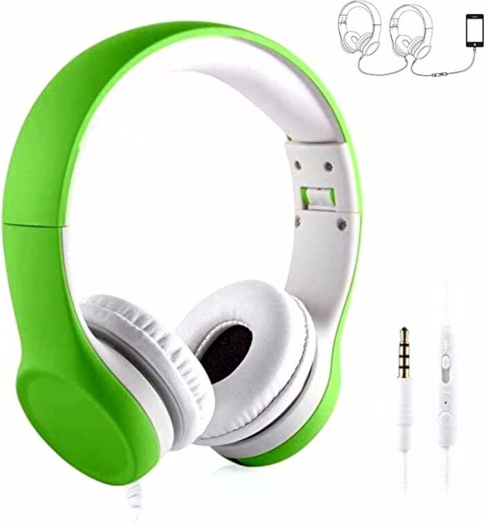 Koptelefoon kinderen met draad en microfoon Groen- Geschikt voor jou kind met kabel max 85 db - Koptelefoons in meerdere kleuren verkrijgbaar - Hoofdtelefoon met verstelbare beugel
