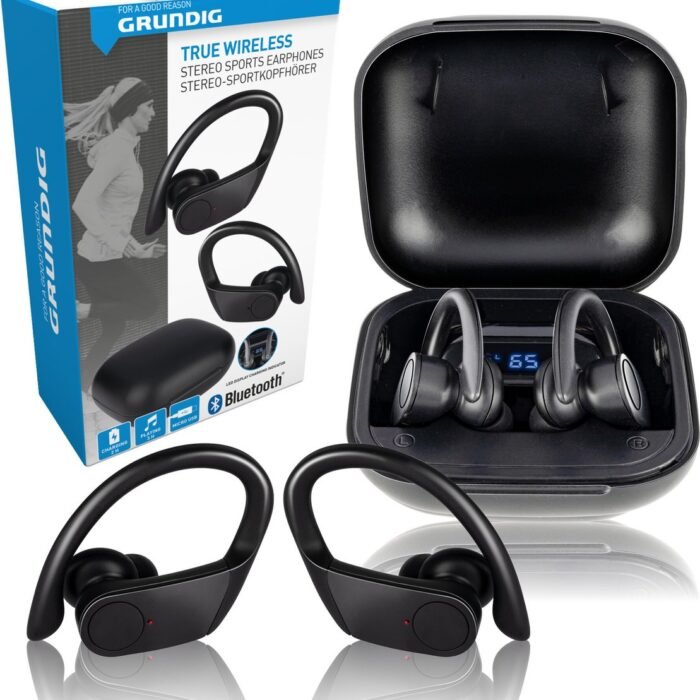 Grundig Draadloze Sport Oordopjes - Bluetooth - In-ear Oortjes met Microfoon - Zwart