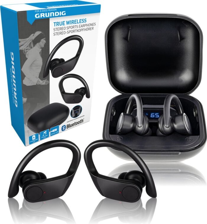 Grundig Draadloze Sport Oordopjes - Bluetooth - In-ear Oortjes met Microfoon - Zwart