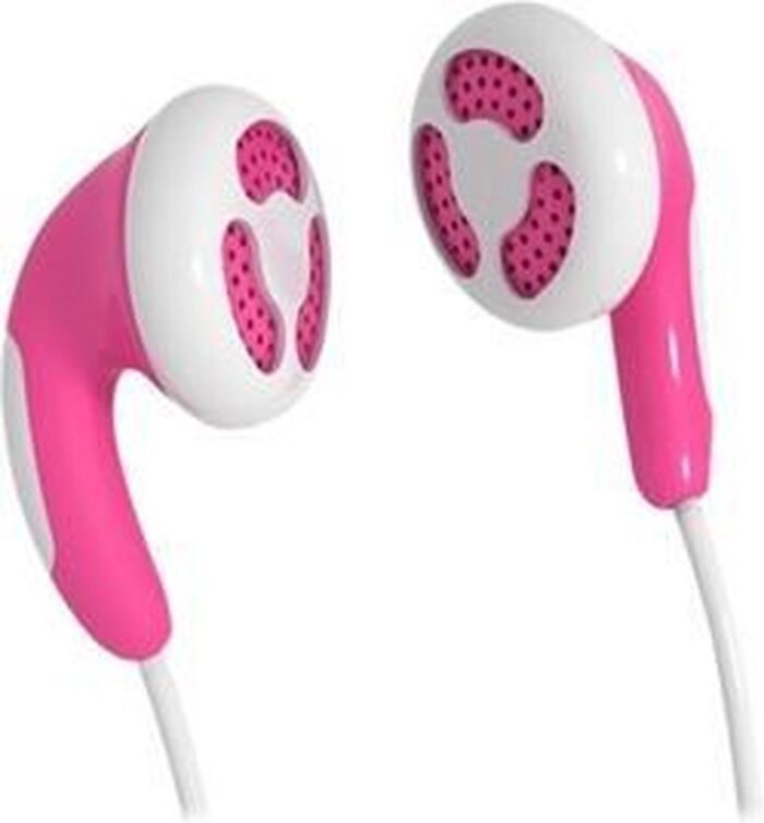 Maxell 303752 hoofdtelefoon/headset In-ear Roze, Wit
