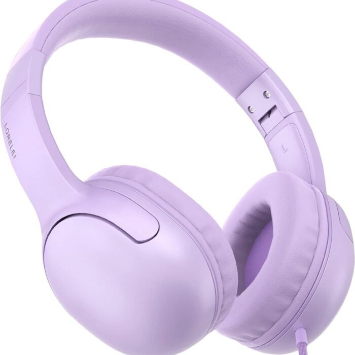 StayPowered Hoofdtelefoon voor Kinderen - Helder Geluid en Comfort - Opvouwbaar - 3,5 mm Jack - Knoopvrije Nylonkabel - Duurzaam Ontwerp - Verstelbare Hoofdband - Compatibel met Smart-apparaten - Paars - Levering Sneller dan Aangegeven!