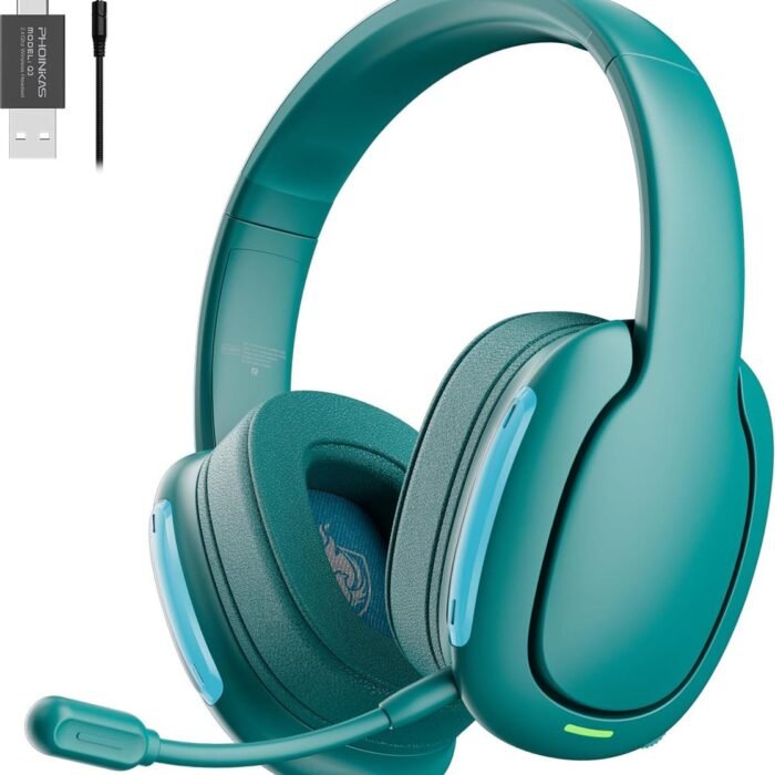 StayPowered Gaming Headset - Voor Ultieme Geluidservaring en Comfort - Draadloos en Bekabeld - 7.1 Surround Sound - Ruisonderdrukkende Microfoon - Lage Latentie - Compatibel met PS5, PS4, PC, Xbox en Switch - Groen - Levering Sneller dan Aangegeven!
