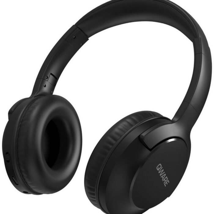 Qware - Draadloze Koptelefoon - Draadloos- Bluetooth 5.1 - Headset - Headphone - Volumeknoppen - USB-C - 20h luisteren op 50% - Vouwbaar Design - Zwart