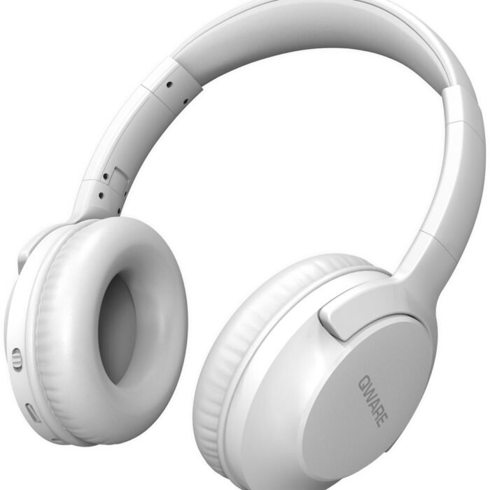 Qware - Draadloze Koptelefoon - Draadloos- Bluetooth 5.1 - Headset - Headphone - Volumeknoppen - USB-C - 20h luisteren op 50% - Vouwbaar Design - Wit