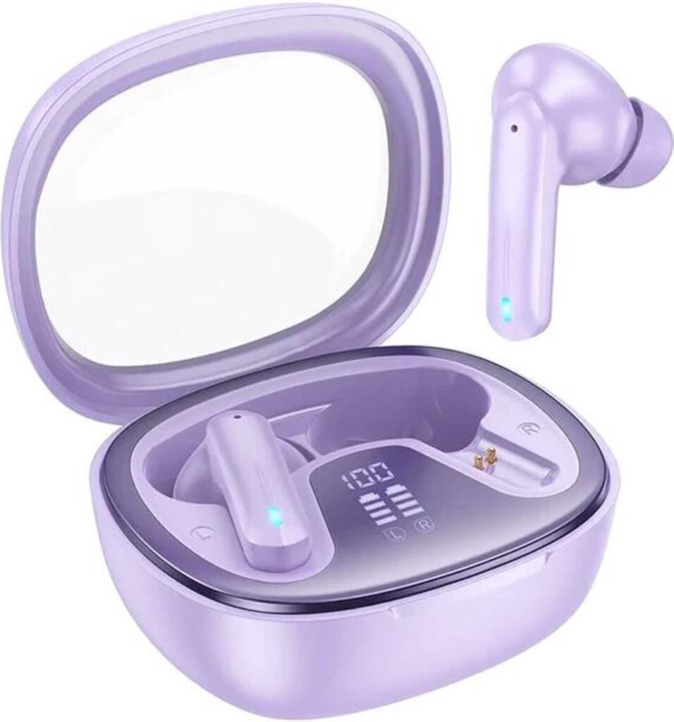 Hoco EQ6 Draadloze Oortjes Bluetooth 5.3 Met Display Paars