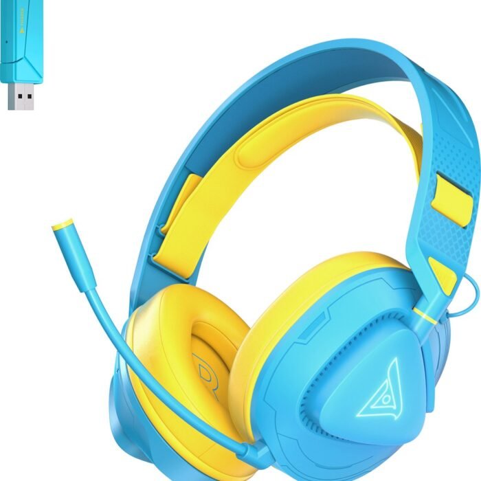 TAIDU THS318 2.4GHz Draadloze Gaming Headset - Over ear koptelefoon - met microfoon - Geschikt voor PC/PS4/PS5, Nintendo Switch - Hemelsblauw