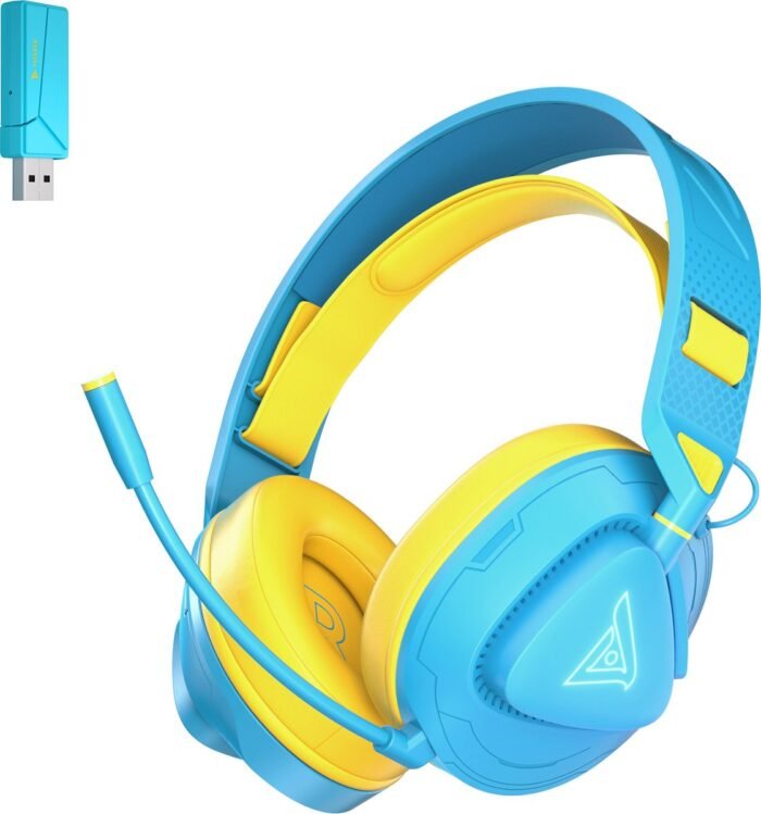 TAIDU THS318 2.4GHz Draadloze Gaming Headset - Over ear koptelefoon - met microfoon - Geschikt voor PC/PS4/PS5, Nintendo Switch - Hemelsblauw