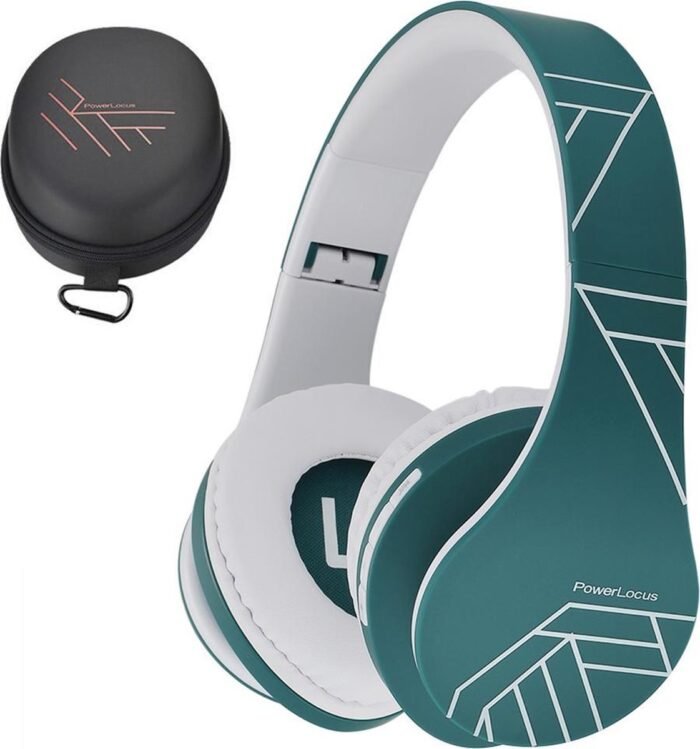 PowerLocus P2 - Draadloze Over-Ear Koptelefoon Inklapbaar - Bluetooth Hoofdtelefoon - Met microfoon – Headphone - Micro SD mode – Incl. Carry Case – Blauw