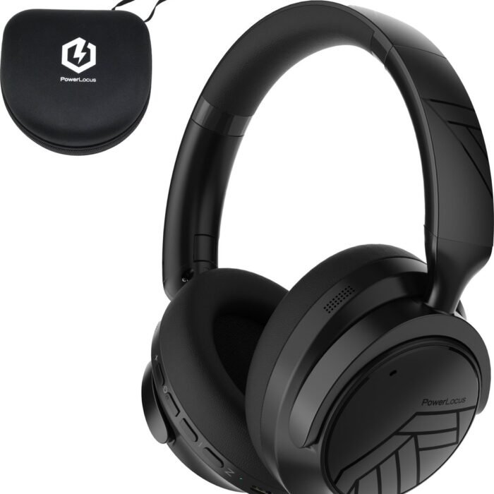 PowerLocus MoonFly Bluetooth Koptelefoon – Over-Ear Active Noise Cancelling Koptelefoon – 70 uur batterijduur – Microfoon – incl. Premium Case - Zwart