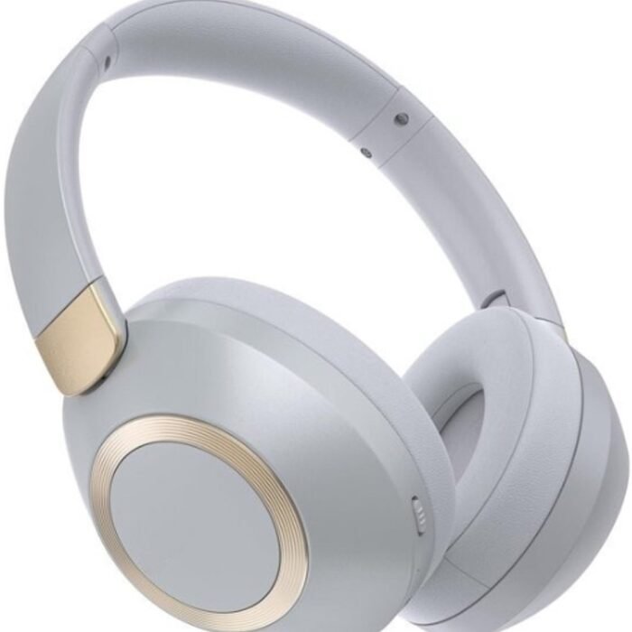 StayPowered Draadloze Hoofdtelefoon - 50 Uur Playtime Voor Onbeperkt Luisterplezier - Diepe Bassen - Opvouwbaar Ontwerp - Bluetooth 5.3 - Ingebouwde Microfoon - Ergonomische Pasvorm - Wit/Goud - Levering Sneller Dan Aangegeven!