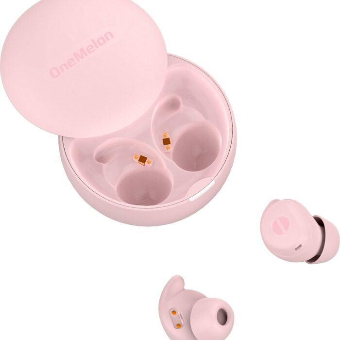OneMelon Drops - draadloze oordopjes - Roze - kleine oordopjes - bluetooth 5.3 oortjes o.a. voor slapen - ANC en Transparency mode - ENC microfoon - touch bediening - usb-c - slaapoordopjes