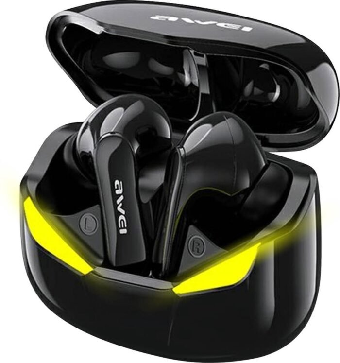 Awei T35 Gaming Oordopjes Tws Handsfree Lage Latency Hifi Deep Bass Sound True Draadloze Stereo Oortelefoon Met Microfoon - Zwart