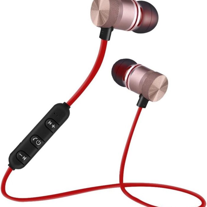 Draagbare Draadloze Bluetooth-hoofdtelefoon - Magnetische Oordopjes - Sportoortelefoon - Ingebouwde Microfoon - Android - Goud .
