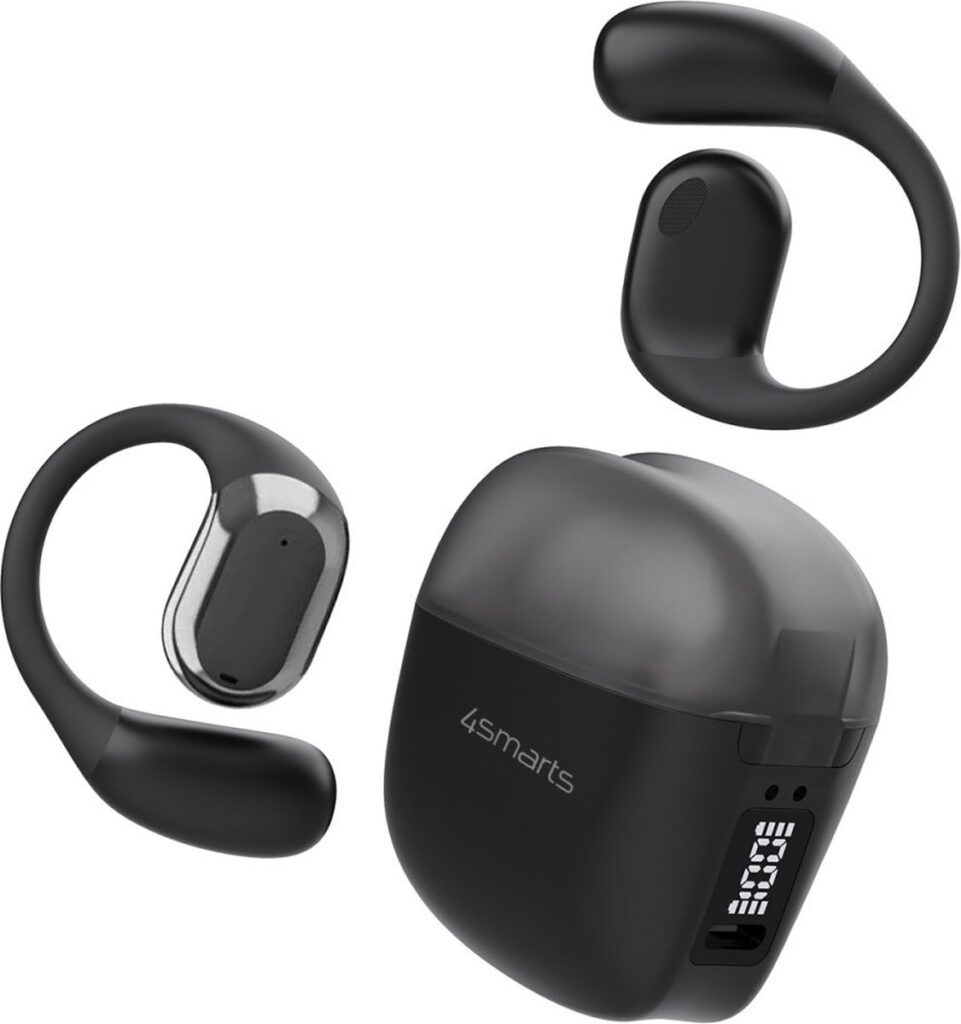 4smarts OWS SkyBuds Draadloze Oordopjes 5.4 Bluetooth Oortjes met Oorhaken Zwart