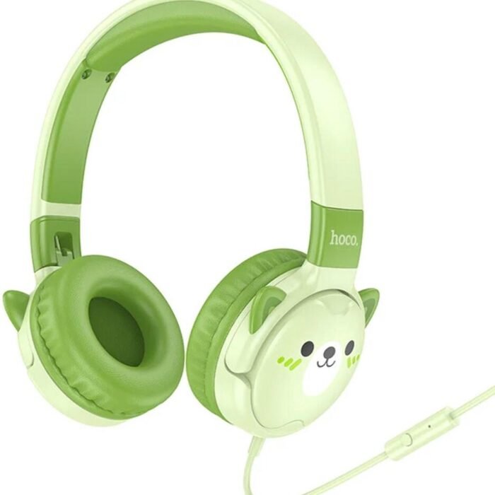Hoco Kinder Koptelefoon Kattenoortjes met Kabel en Ingebouwde Microfoon Groen