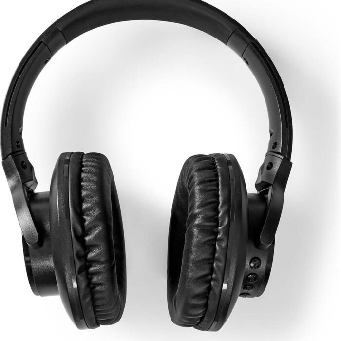 Nedis Draadloze Over-ear Koptelefoon - Maximale batterijduur: 7 uur - Ingebouwde microfoon - Drukbediening - Ondersteuning voor spraakbesturing - Volumebediening - Inclusief reiskoffer - Zwart