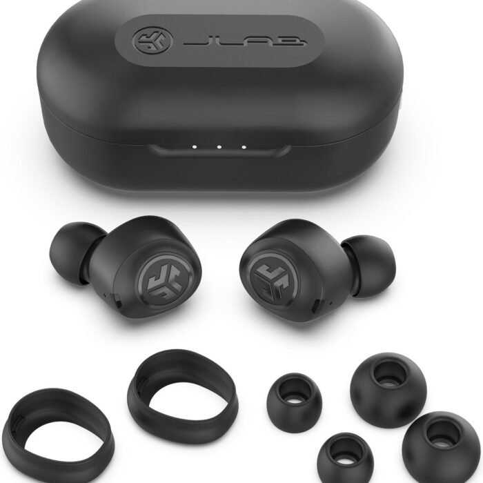 JLab JBuds Air Volledig Draadloze Oordopjes met Bluetooth 5 - Draadloze Oordopjes - Bluetooth Oordopjes - Wireless Earbuds - Draadloze Oortjes - Oplaadcase - Zwart