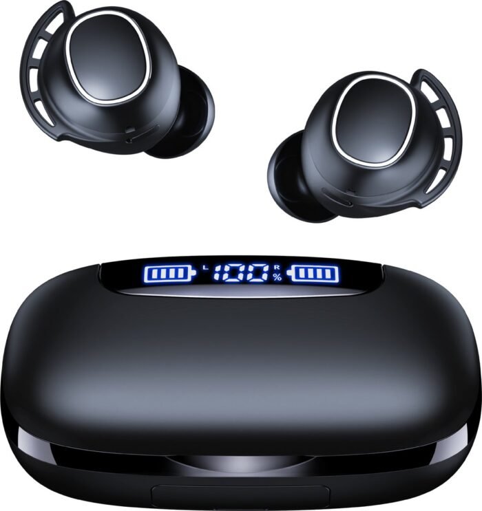 PrimeSound Sport Pro Draadloze Oordopjes - Sport Oortjes - Wingtips - 140 Uur Afspeeltijd - Zweet- en Regenbestendig - Bluetooth 5.3 - Zwart