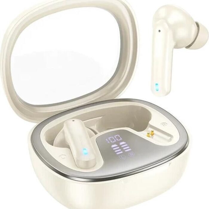 Hoco EQ6 Draadloze Oortjes Bluetooth 5.3 Met Display Beige