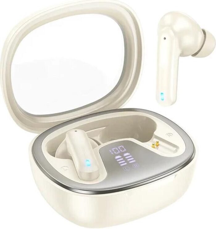 Hoco EQ6 Draadloze Oortjes Bluetooth 5.3 Met Display Beige