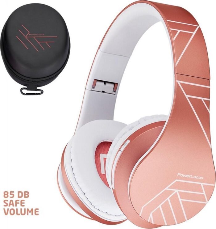 PowerLocus P2 draadloze Over-Ear Koptelefoon Inklapbaar koptelefoon voor kinderen - veilig volume van 85 dB - Bluetooth Hoofdtelefoon - Met microfoon