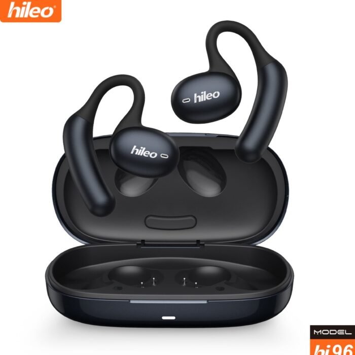 hileo hi96 - Draadloze Oordopjes met Oplaadcase – Zwart - Sport - Open-Ear comfort - Bluetooth V5.4 oordopjes – Draadloze oortjes – Geschikt voor IOS/Android