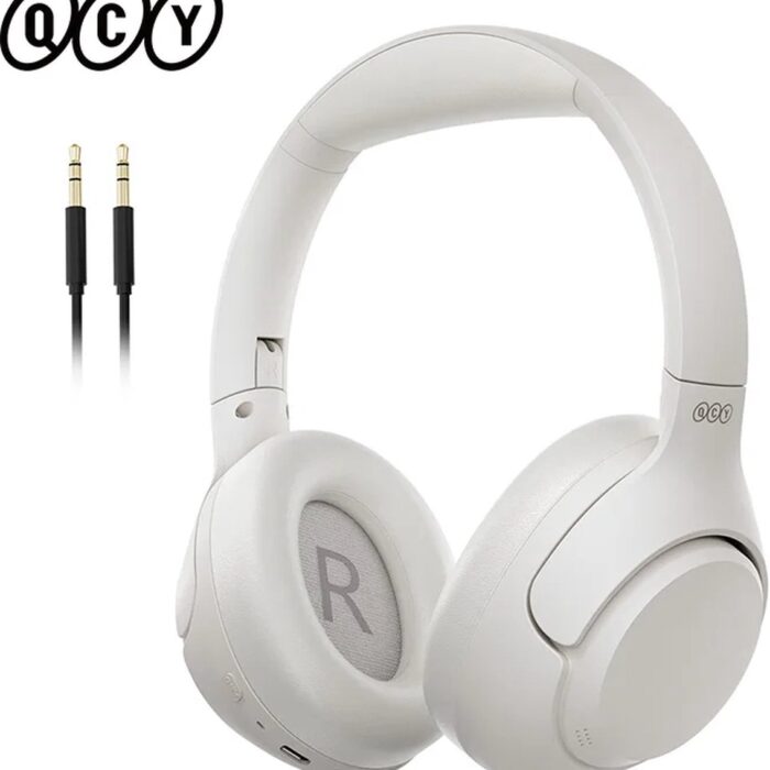 QCY koptelefoon - Koptelefoons - Kinderen - Volwassenen - Bluetooth - Draadloos - Noise cancelling - Witte koptelefoon - Wit