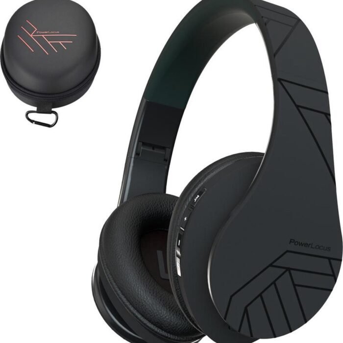 PowerLocus P2 - Draadloze Over-Ear Koptelefoon Inklapbaar - Bluetooth Hoofdtelefoon - Met microfoon – Headphone - Micro SD mode – Incl. Carry Case - Zwart