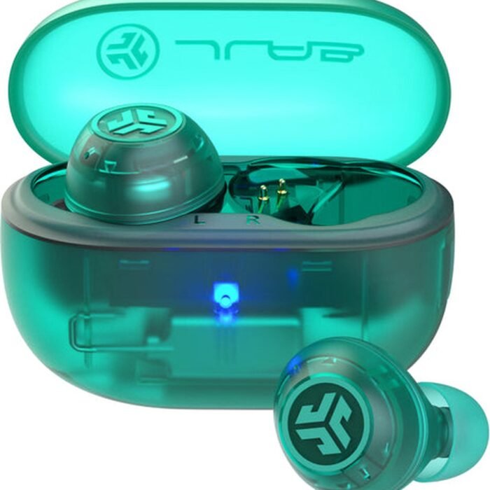 JLAB Go POP ANC Draadloze oordopjes - Noise Cancelling Oortjes - Bluetooth Multipoint - 24 uur speeltijd - Met Microfoon - Draadloos - Geschikt voor Android en Apple - Clear Teal