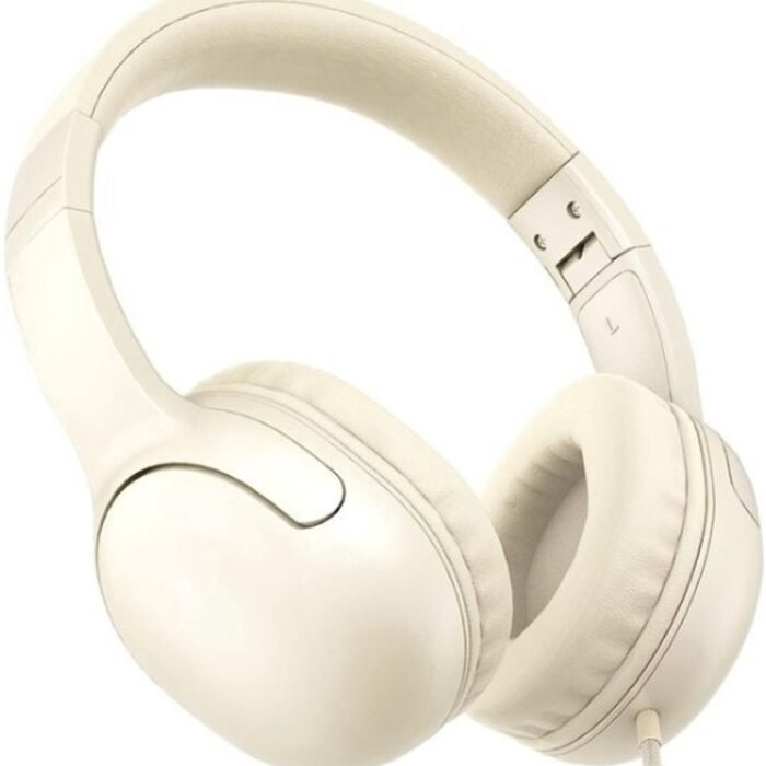 StayPowered Hoofdtelefoon voor Kinderen - Helder Geluid en Comfort - Opvouwbaar - 3,5 mm Jack - Knoopvrije Nylonkabel - Duurzaam Ontwerp - Verstelbare Hoofdband - Compatibel met Smart-apparaten - Beige - Levering Sneller dan Aangegeven!