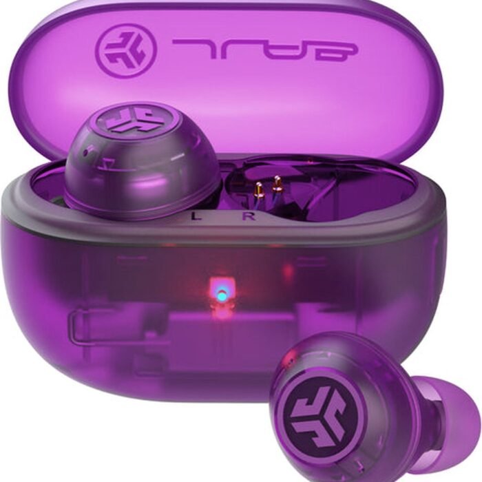 JLAB Go POP ANC Draadloze oordopjes - Noise Cancelling Oortjes - Bluetooth Multipoint - 24 uur speeltijd - Met Microfoon - Draadloos - Geschikt voor Android en Apple - Clear Purple