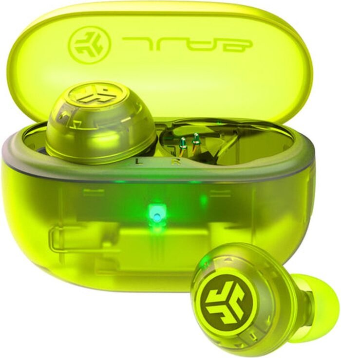 JLAB Go POP ANC Draadloze oordopjes - Noise Cancelling Oortjes - Bluetooth Multipoint - 24 uur speeltijd - Met Microfoon - Draadloos - Geschikt voor Android en Apple - Clear Neon Green