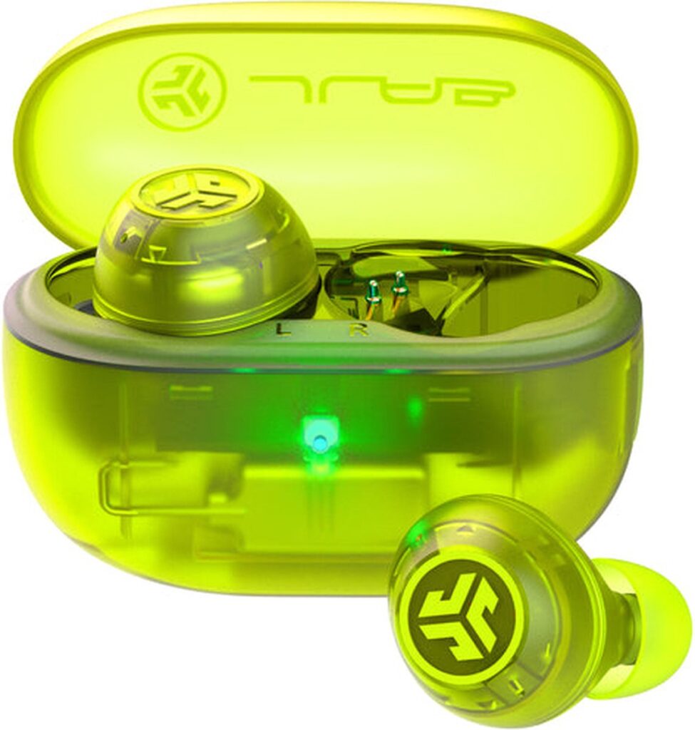 JLAB Go POP ANC Draadloze oordopjes - Noise Cancelling Oortjes - Bluetooth Multipoint - 24 uur speeltijd - Met Microfoon - Draadloos - Geschikt voor Android en Apple - Clear Neon Green