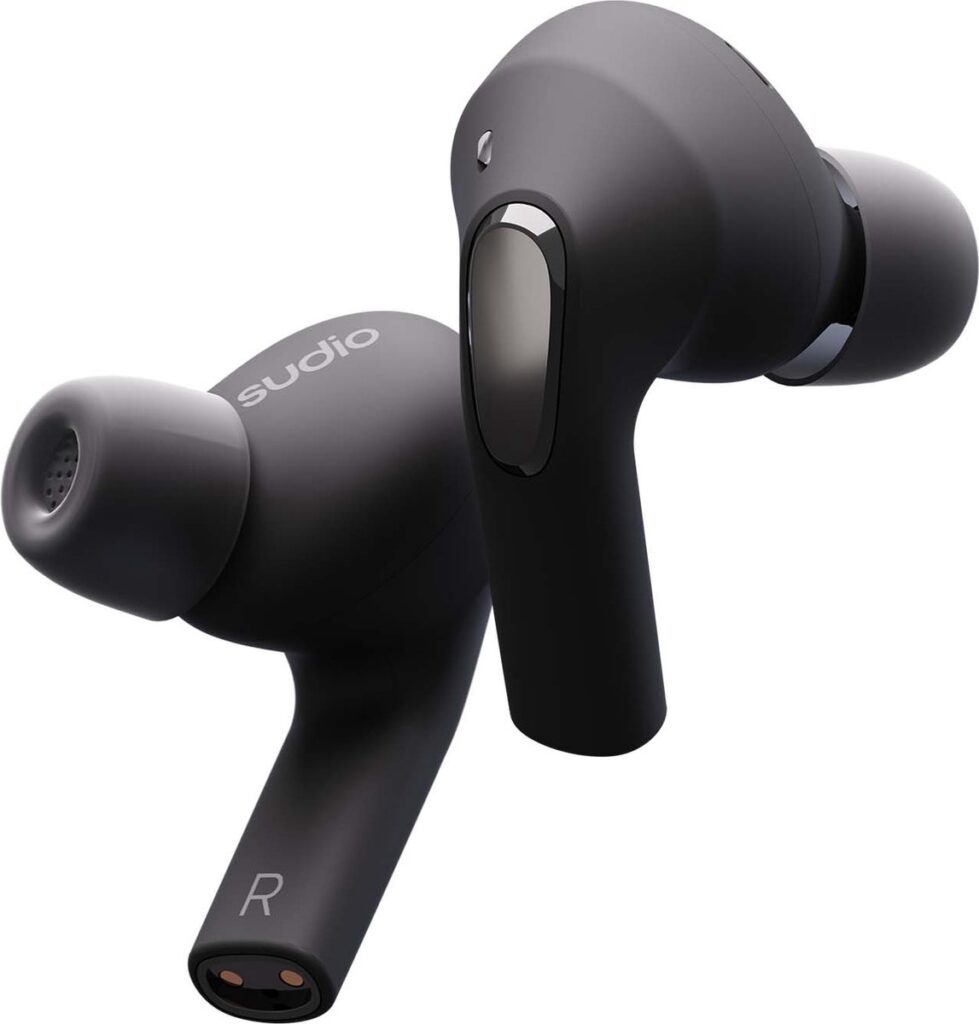 Sudio E2 in-ear true wireless earphones - draadloze oordopjes - met active noice cancellation (ANC) - Zwart