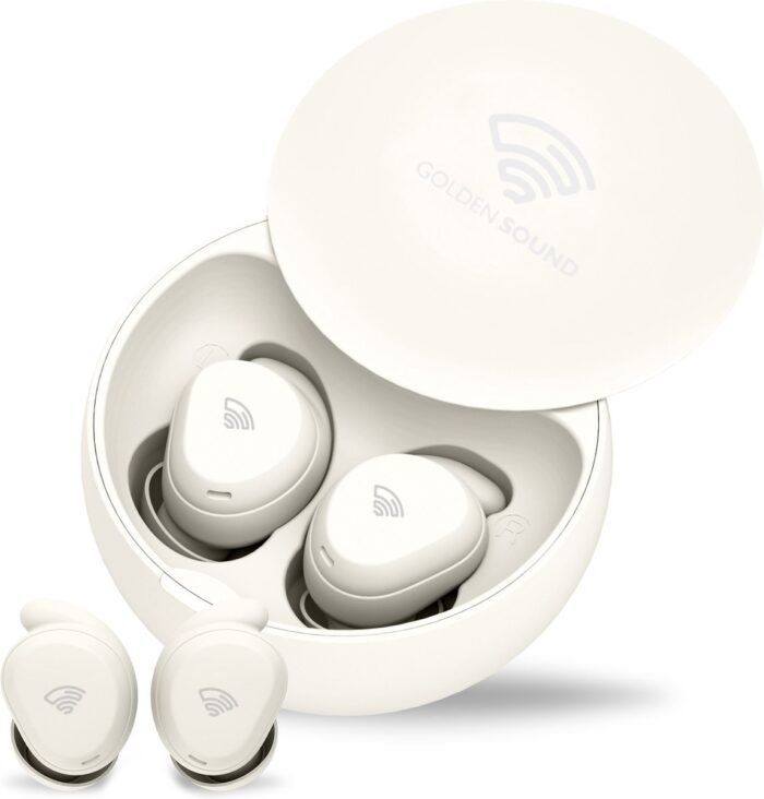 Golden Sound draadloze oordopjes - Slaap oordopjes - Sleep Plugs - Noise Cancelling - Kleinste Oortjes - Geschikt voor elke laptop en smartphone - Beige