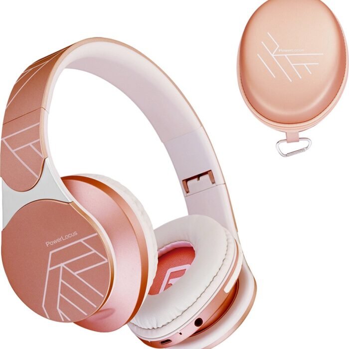 PowerLocus EDGE - Draadloze Koptelefoon - Koptelefoon Draadloos - Bluetooth Headphone - Over-Ear - FM Radio - Micro SD - Microfoon - inkl. Case - Rose Gold