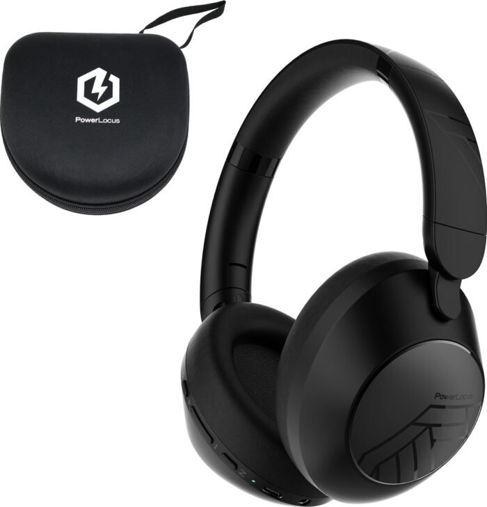 PowerLocus Orion - Koptelefoon Draadloos – Koptelefoon Bluetooth - met ENC Microfoon – 70 Uur batterijduur - Memory Foam Oorkussens - Wireless & met Aux kabel Mode – incl. Premium Case - Zwart