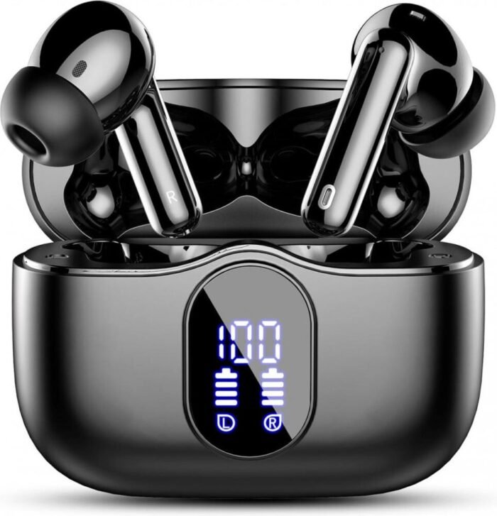SBG Draadloze Oordopjes - Noise Cancelling - Headset - Bluetooth 5.3 - Earbuds oplaadcase - LED Display - Met Microfoon - Extra dopjes - Zwart