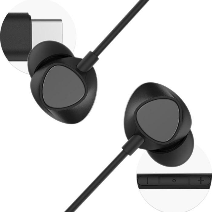 imoshion Bedrade Oordopjes met USB-C Aansluiting - In-Ear Oortjes met Draad - Zwart