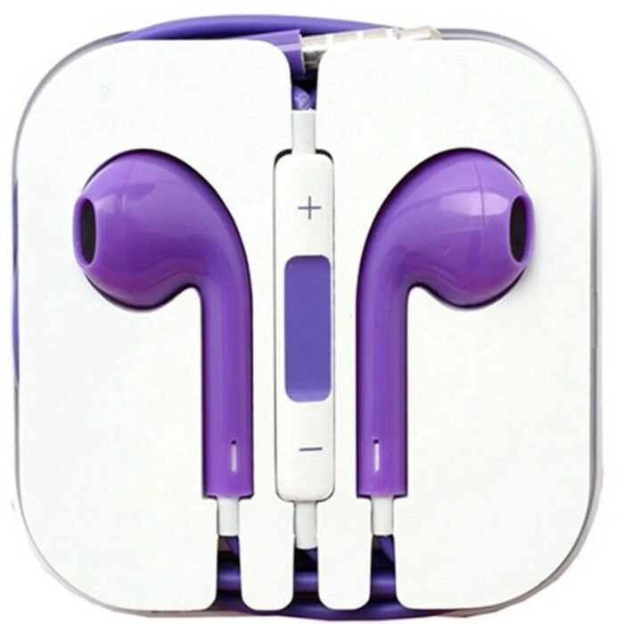 Hoofdtelefoon - 3.5 mm aux aansluiting - Oortelefoon met Microfoon - Koptelefoonaansluiting - Stereo - Paars