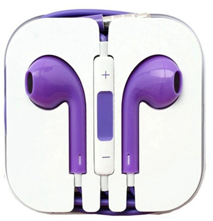 Hoofdtelefoon - 3.5 mm aux aansluiting - Oortelefoon met Microfoon - Koptelefoonaansluiting - Stereo - Paars