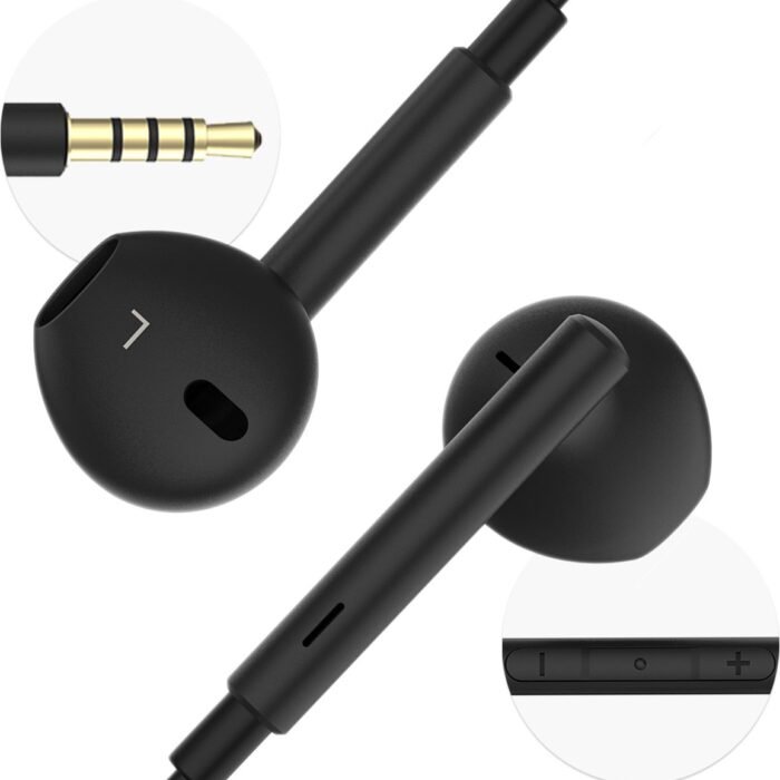 imoshion Bedrade Oordopjes met AUX / 3,5 mm Jack Aansluiting - Oortjes met Draad - Zwart
