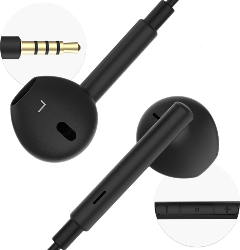 imoshion Bedrade Oordopjes met AUX / 3,5 mm Jack Aansluiting - Oortjes met Draad - Zwart