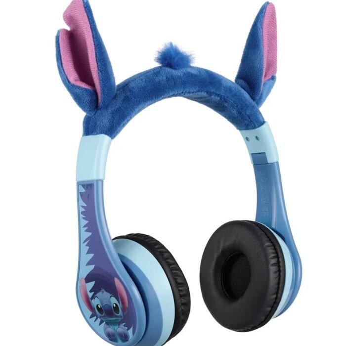 Stitch - draadloze kinderkoptelefoon - pluche oortjes - met volumebegrenzing - lange speeltijd