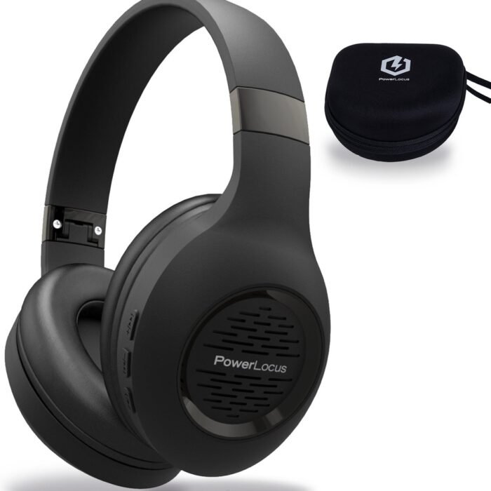 PowerLocus P4 Draadloze Koptelefoon Over-Ear - Bluetooth - incl. Premium Case - met Microfoon - Zwart/Grijs