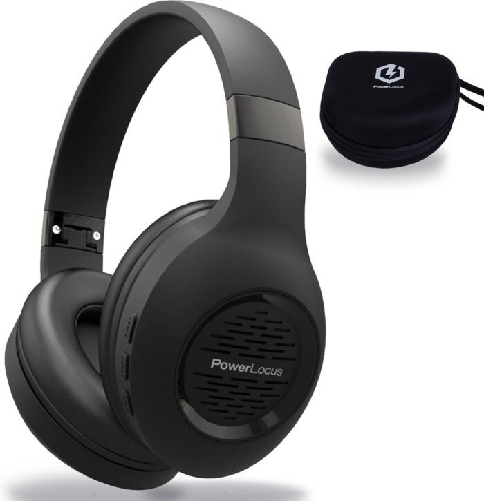 PowerLocus P4 Draadloze Koptelefoon Over-Ear - Bluetooth - incl. Premium Case - met Microfoon - Zwart/Grijs