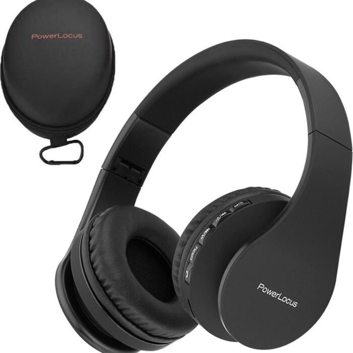 PowerLocus P1 Bluetooth Koptelefoon – Draadloos – Over Ear – Met Microfoon – Inklapbaar - incl. Hoes – Zwart