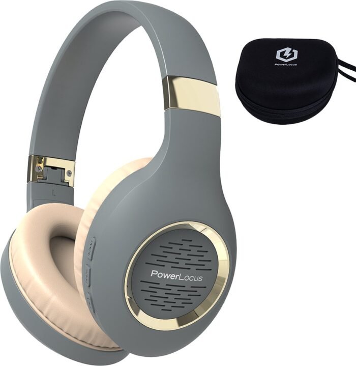 PowerLocus P4 draadloze Over-Ear Koptelefoon, incl. Premium Case - met microfoon - Asphalt Grijs