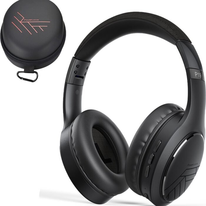 PowerLocus P19 Bluetooth Koptelefoon - Koptelefoon Draadloos - tot 70 Uur Speeltijd en met Aux Kabel - Over Ear Hoofdtelefoon - 3 EQ-Modi - Met Draagtas – Zwart